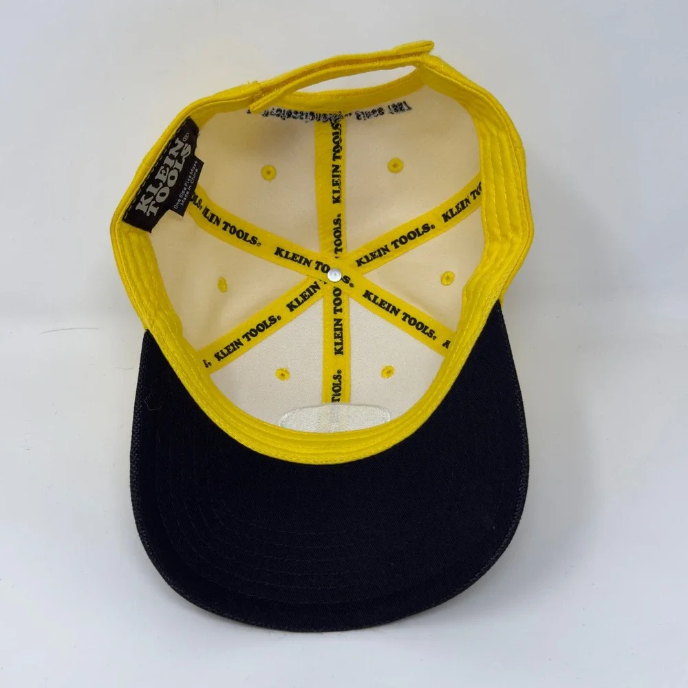 Klein Tools Yellow Black Adjustable Baseball Cap Lineman Logo Hat One Size - Picture 8 of 10